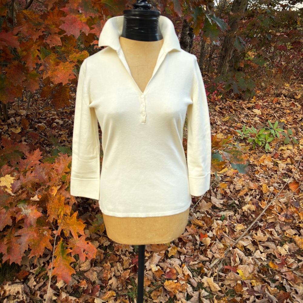 Loro Piana Cream V-Neck Sweater